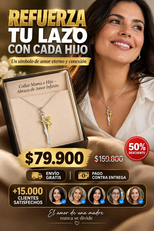 Collar Mama e Hijo Abrazo Amor Infinito